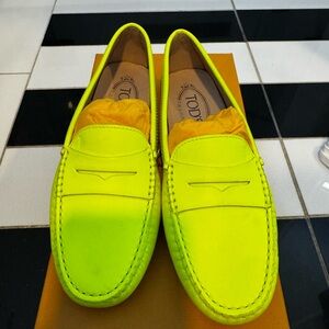 Tod's Yellow Loafers Classic Slip-Ons New in Box